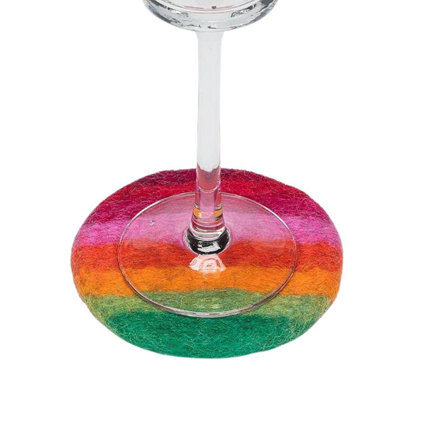 ABTT Rainbow Stripe Felt Coaster -  - Coasters - Feliz Modern