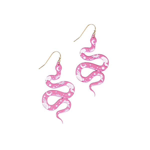 STAS Pink & White Snake Earrings -  - Earrings - Feliz Modern
