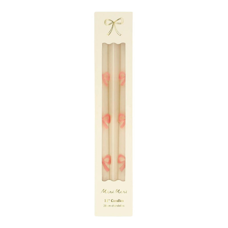 MM Pink Bow Taper Candles -  - Candles - Feliz Modern
