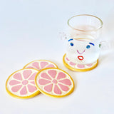SMOC* Handmade Ceramic Fruit Coasters - Grapefruit (Individual) - Coasters - Feliz Modern