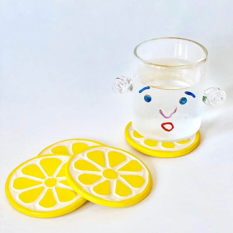 SMOC* Handmade Ceramic Fruit Coasters - Lemon (Individual) - Coasters - Feliz Modern