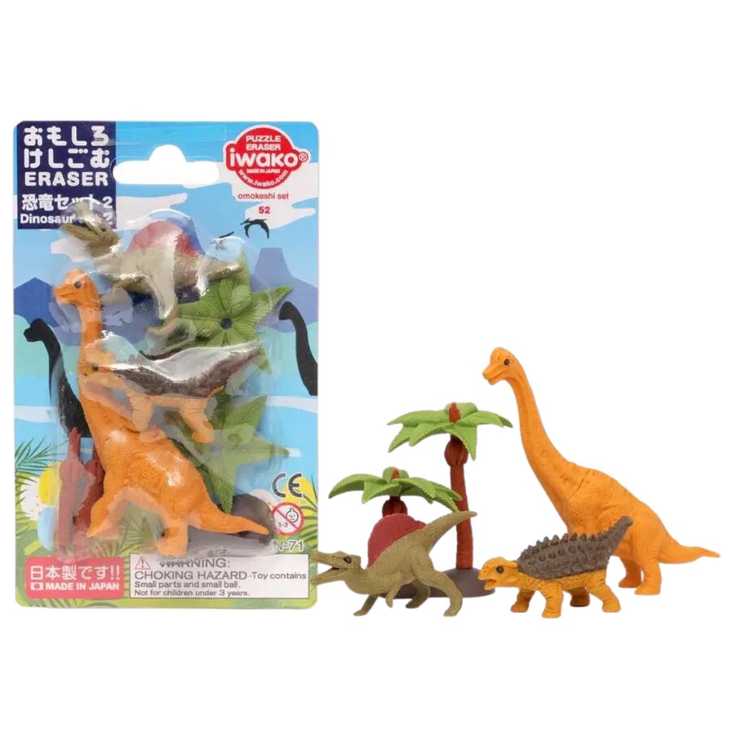 Japanese Eraser Dinosaur Set Nice Detail made in Japan R2