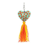 LMY Embroidered Heart Tassel Keychain - - Keychains - Feliz Modern