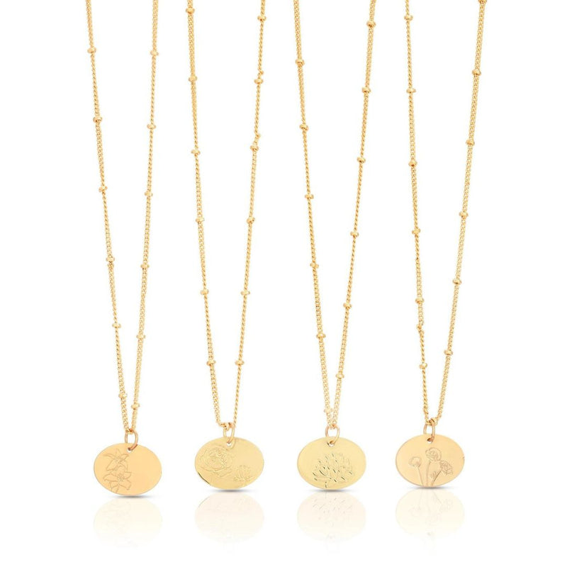 LFTH Floral Birthday Month Necklace -  - Necklaces - Feliz Modern