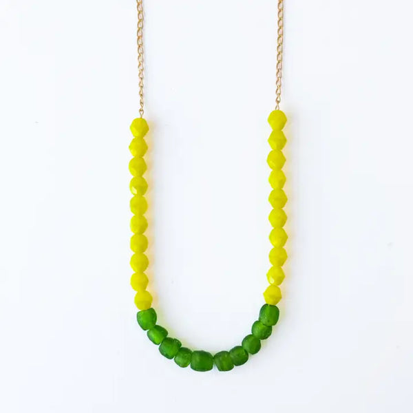 NPT Beaded Necklace - Chartreuse - Necklaces - Feliz Modern