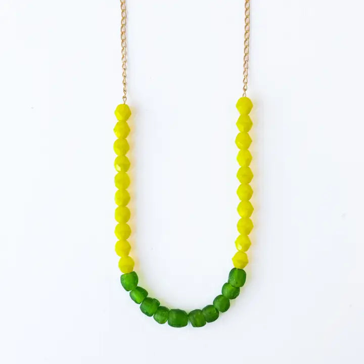 NPT Beaded Necklace - Chartreuse - Necklaces - Feliz Modern