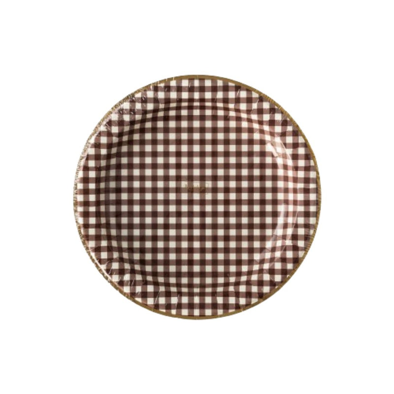 MMEY Harvest Brown Gingham Plates -  - Party Supplies - Feliz Modern
