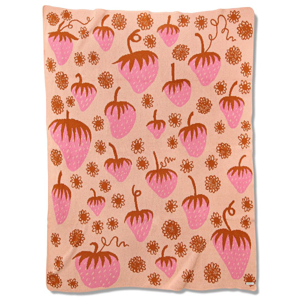 CNAC Strawberry Knit Blanket