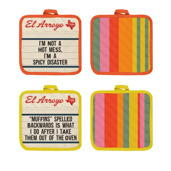 *ELAO Funny Pot Holder Set - - Tea Towels & Napkins - Feliz Modern