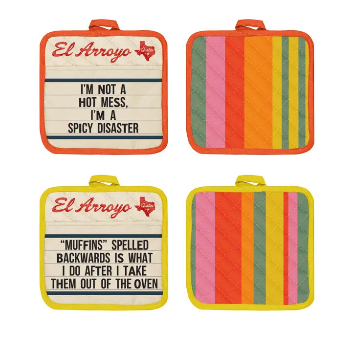 *ELAO Funny Pot Holder Set - - Tea Towels & Napkins - Feliz Modern