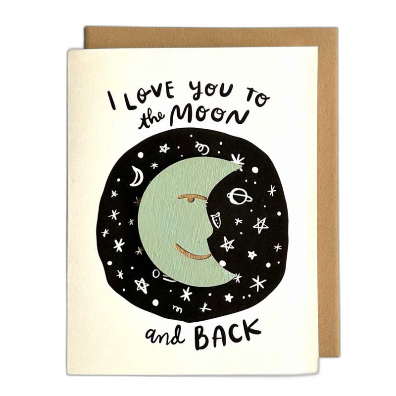 SNOM* Love You To The Moon Card and Magnet - - Cards - Feliz Modern