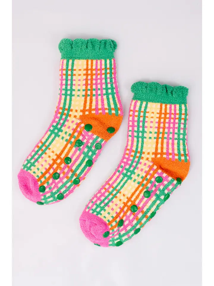 BAN Colorful Grid Grip Socks