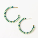 IKA Mint Beaded Hoop Earrings