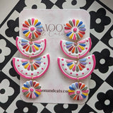 MNC White Otomi Talavera Earrings - - Earrings - Feliz Modern
