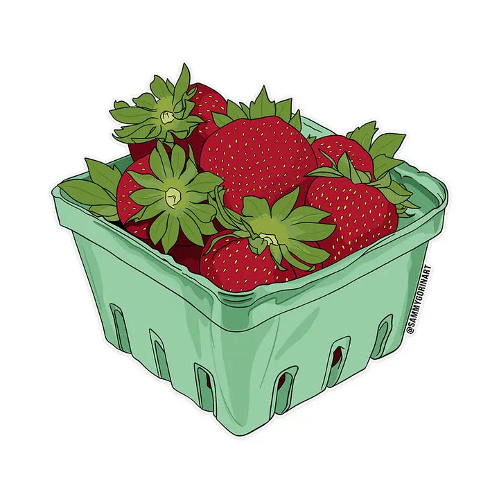 SAGO Strawberry Carton Sticker - - Stickers - Feliz Modern