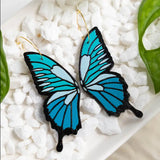 LCM Blue Fantasy Butterfly Hoops - - Earrings - Feliz Modern