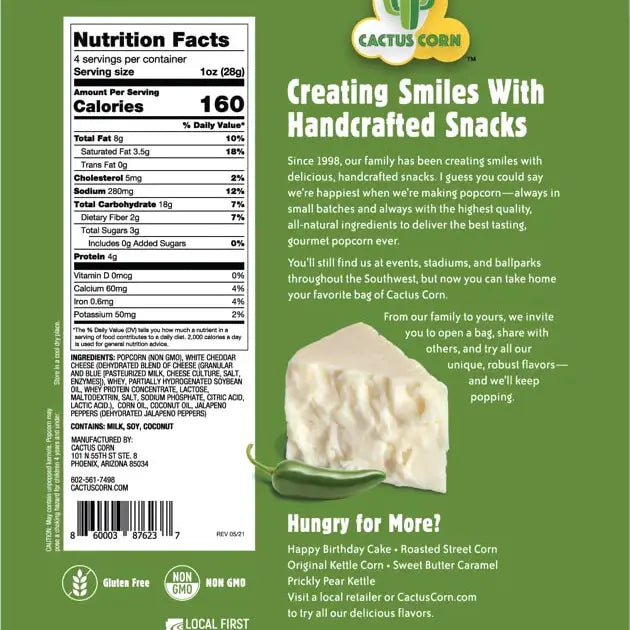 CTC White Cheddar Jalapeno Popcorn - - Treats - Feliz Modern