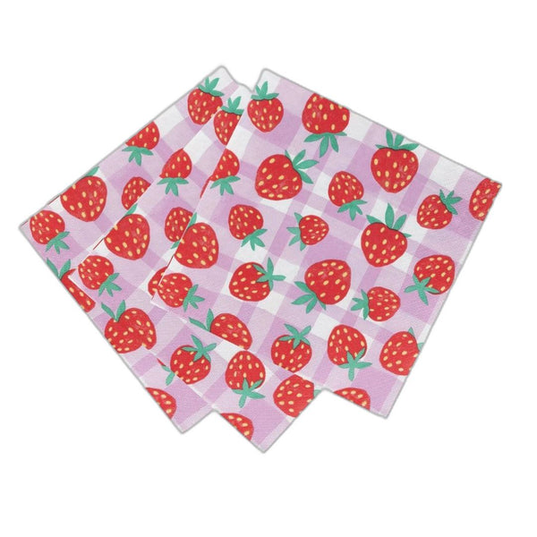 TTA Strawberry Gingham Napkins -  - Party Supplies - Feliz Modern