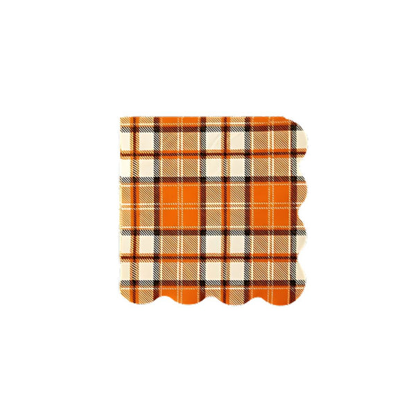 MMEY Orange Gingham Cocktail Napkins -  - Party Supplies - Feliz Modern