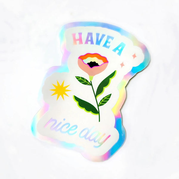 HAND Have A Nice Day Holographic Sticker -  - Stickers - Feliz Modern