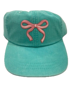 WFLW Coquette Bow Hat - Teal with Pink Bow - Hats - Feliz Modern
