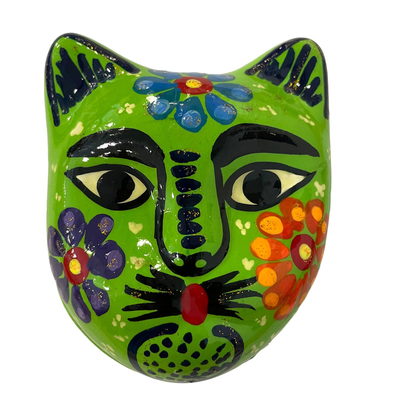 AAES Painted Cat Trinket Box - Lime Green - Halloween - Feliz Modern