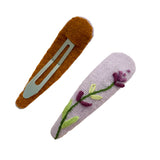QECF Embroidered Hair Clip - Purple Lavender - Hair Accessories - Feliz Modern