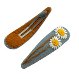 QECF Embroidered Hair Clip - White Daisy - Hair Accessories - Feliz Modern