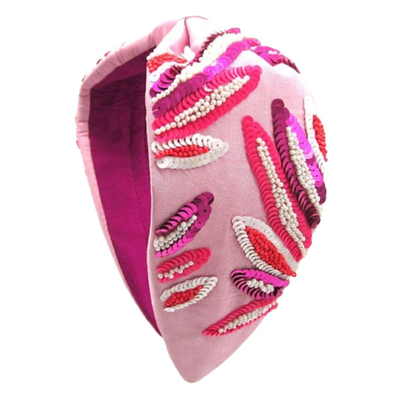 FHCT Embroidered Headband - Pink & Fuchsia - Hair Accessories - Feliz Modern