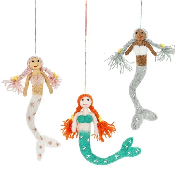 FSG Magical Mermaids Felt Ornaments - - Christmas - Feliz Modern
