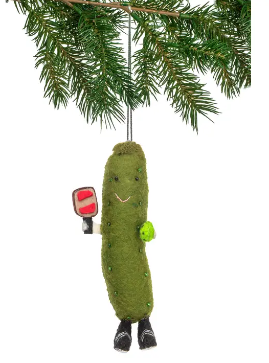 SROB Pickleball Felt Ornament - - Christmas - Feliz Modern