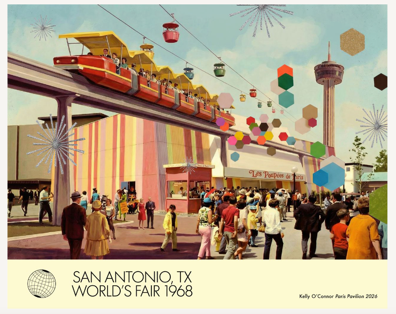 KO Kelly O'Connor's Hemisfair: Paris Pavilion Print – Feliz Modern