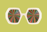 KO Kelly O'Connor Psychedelic Sunnies Sticker - Mustard - Stickers - Feliz Modern