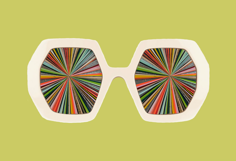 KO Kelly O'Connor Psychedelic Sunnies Sticker - Mustard - Stickers - Feliz Modern