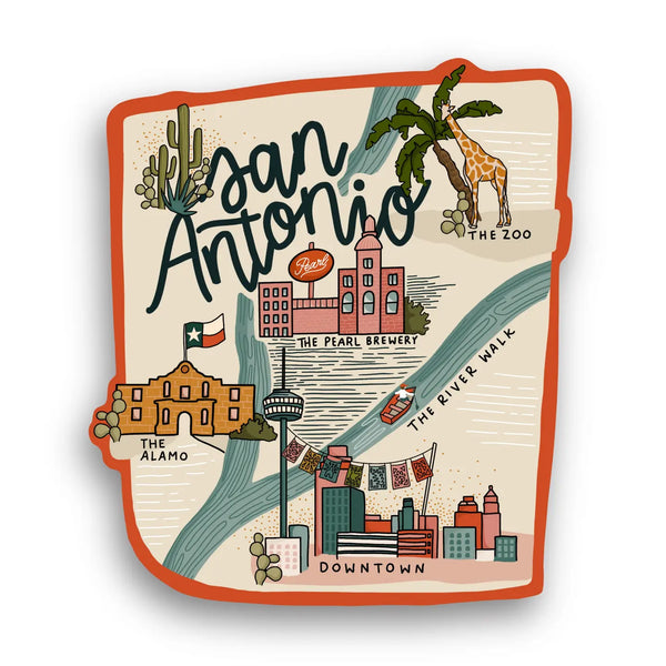 LAPH San Antonio Map Sticker - - Stickers - Feliz Modern
