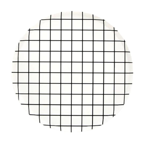 KAC* Black Stripe Paper Plate - - Party Supplies - Feliz Modern