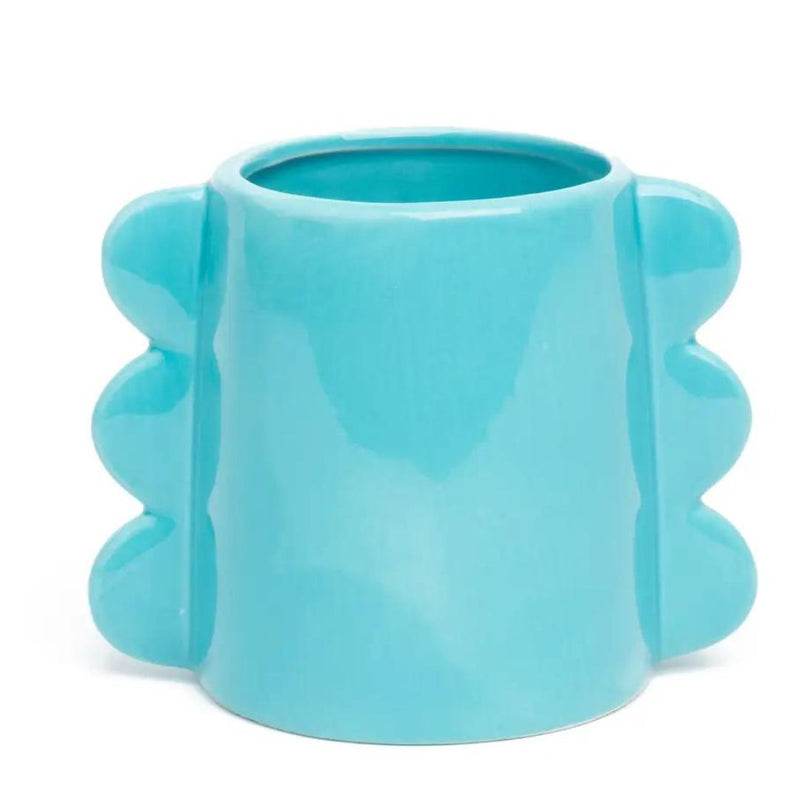 HLFR Medium Blue Wave Vase -  - Vases & Planters - Feliz Modern