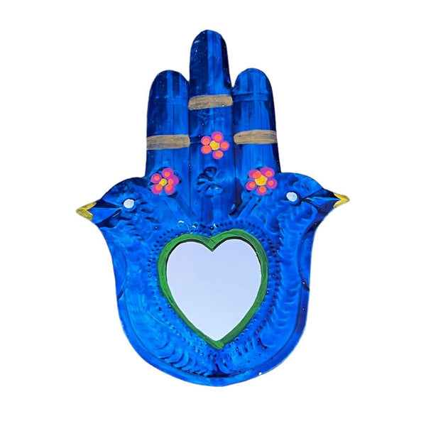 LD Hamsa Hand Mirror Tins - Blue - Decor Objects - Feliz Modern