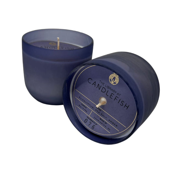 CNFH Blue Frosted Glass Candle -  - Candles - Feliz Modern