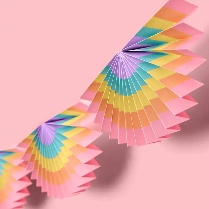 XOF Rainbow Paper Fan Garland