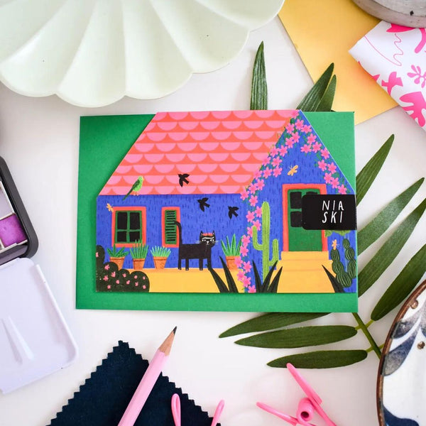 NKI Frida Katlo Blue House Card -  - Cards - Feliz Modern