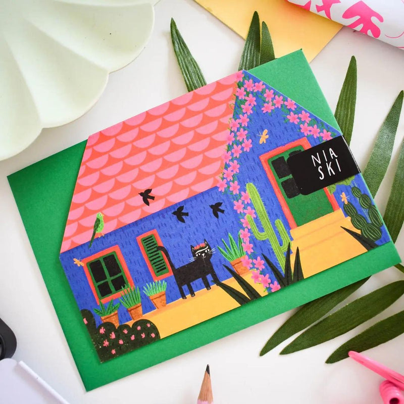 NKI Frida Katlo Blue House Card -  - Cards - Feliz Modern
