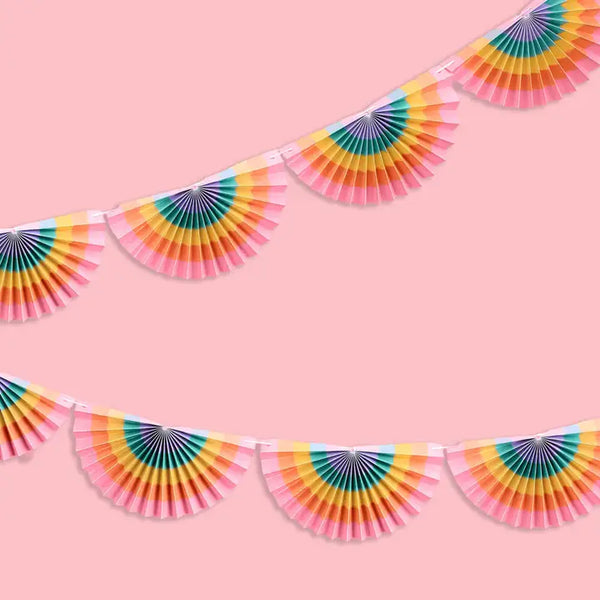 XOF Rainbow Paper Fan Garland