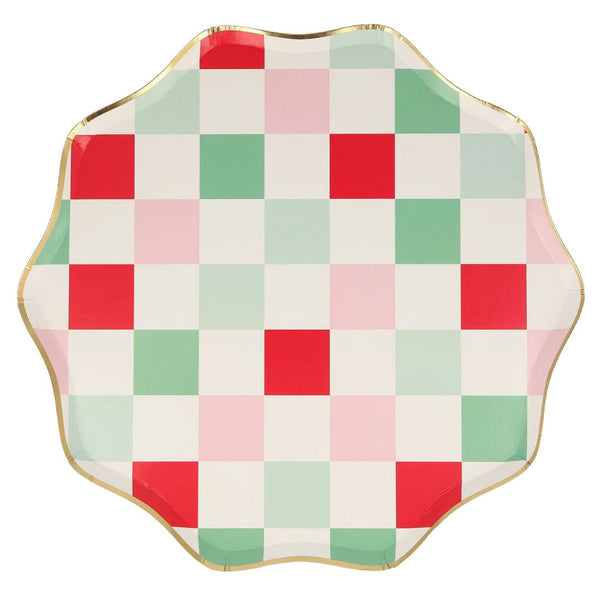 MM Multi Colored Checkered Plates - Side Plate (8.5" x 8.5") - Party Supplies - Feliz Modern