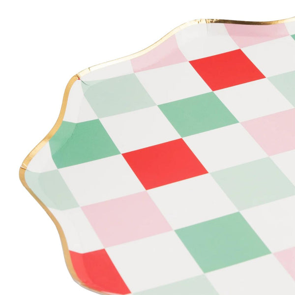 MM Multi Colored Checkered Plates - Dinner Plate (10.5" x 10.5") - Party Supplies - Feliz Modern