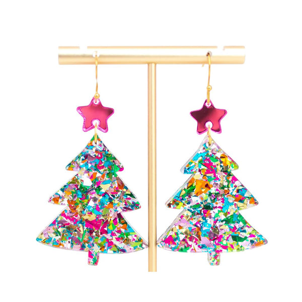 MDV Christmas Tree Glitter Earrings -  - Earrings - Feliz Modern