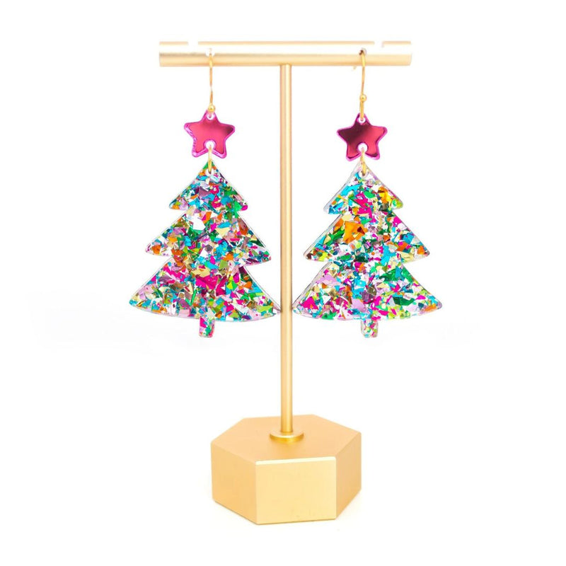 MDV Christmas Tree Glitter Earrings -  - Earrings - Feliz Modern