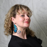LCM Blue Fantasy Butterfly Hoops - - Earrings - Feliz Modern