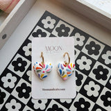 MNC Talavera Heart Earrings - White - Earrings - Feliz Modern