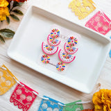 MNC White Otomi Talavera Earrings - - Earrings - Feliz Modern